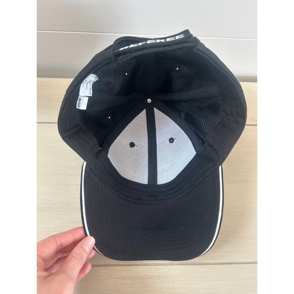 All Black Referee Baseball Cap Snapback Hat REFEREE Stretch Mesh Adjustable Back - Picture 5 of 7